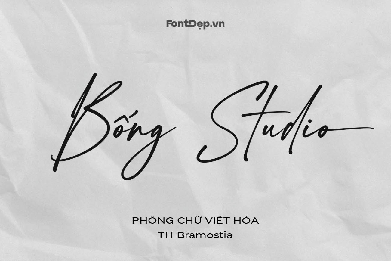 Tải xuống - Font chữ ký viết tay nét mảnh Việt hóa TH Bramostia